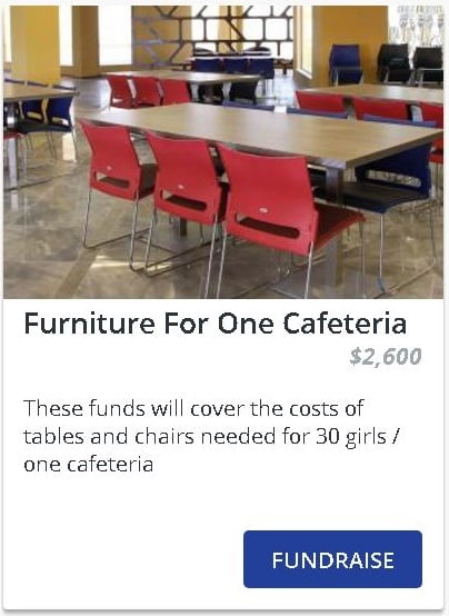 donate cafeteria furniture